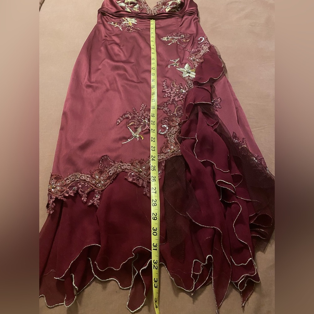 Mandalay/Julian Joyce Vintage Burgundy Wine Satin Cocktail Dress Sz 10 NEW RARE - Picture 11 of 16